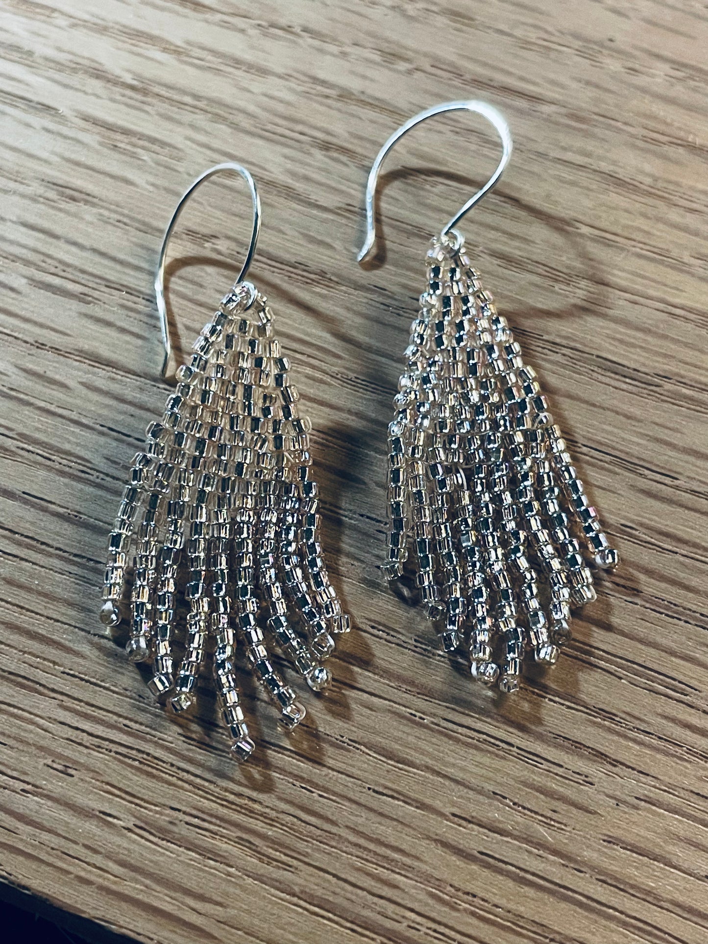 Czech glass crystal fringe beaded earrings