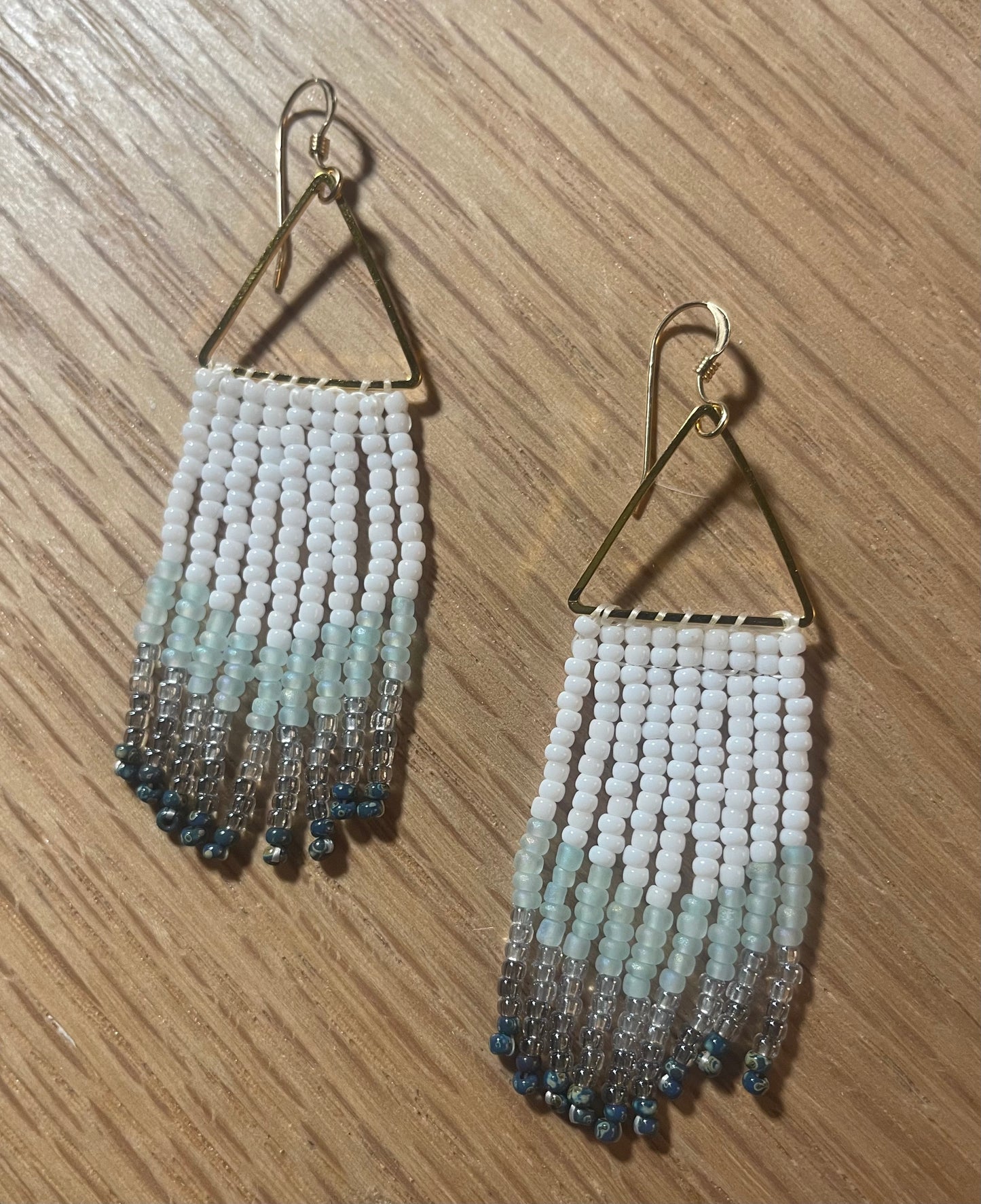 Czech glass beaded fringe earrings