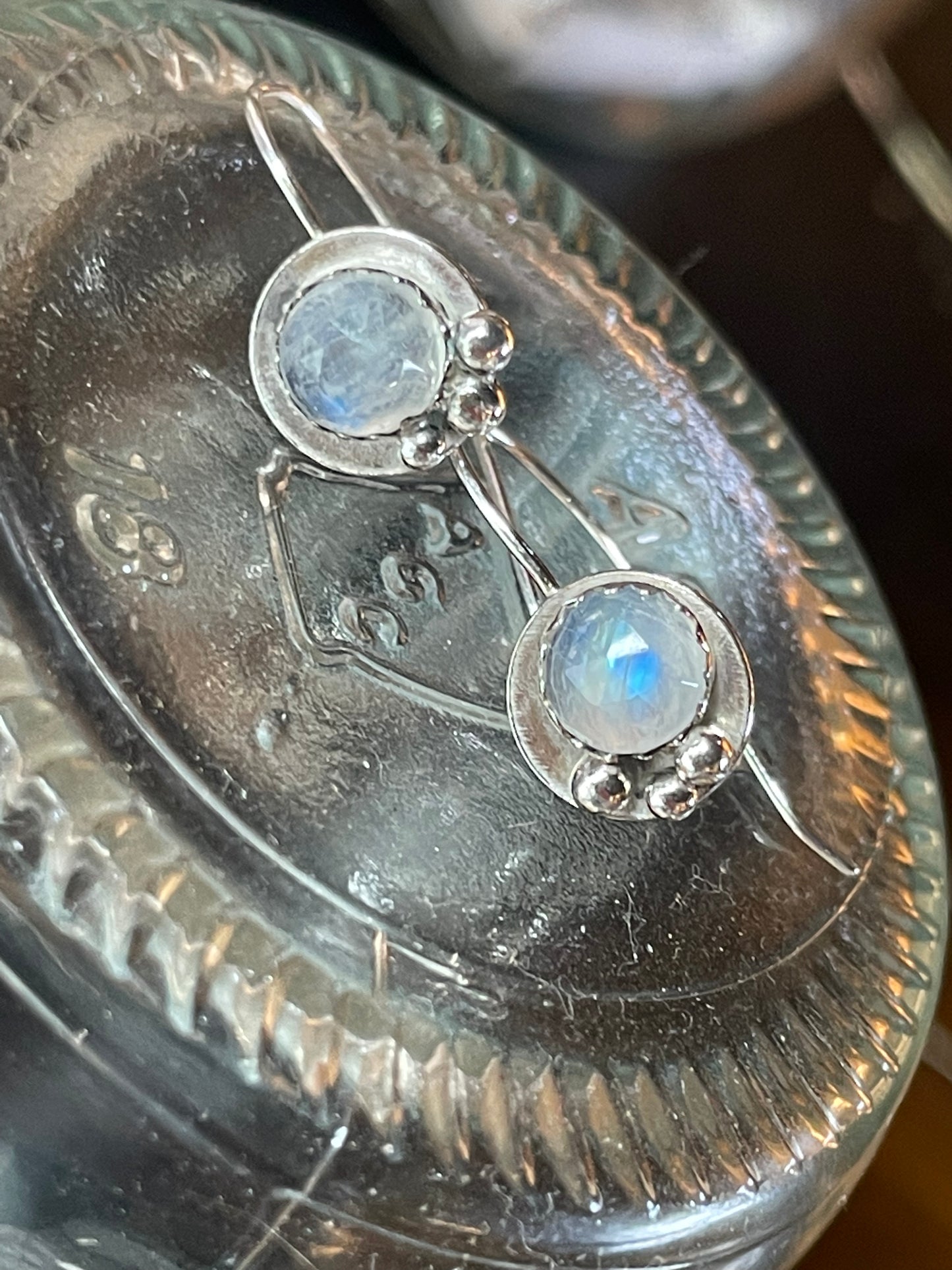 Rainbow Moonstone threader earrings
