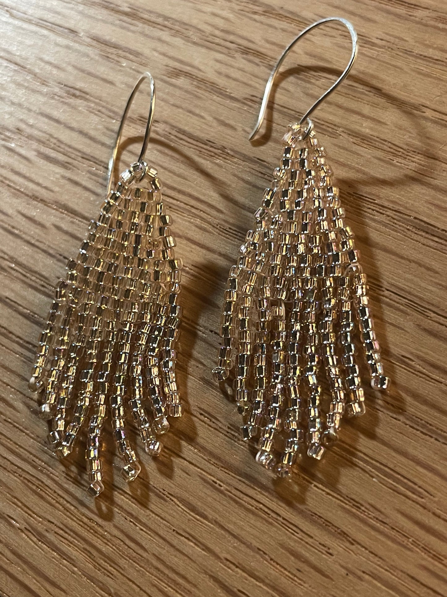 Czech glass crystal fringe beaded earrings