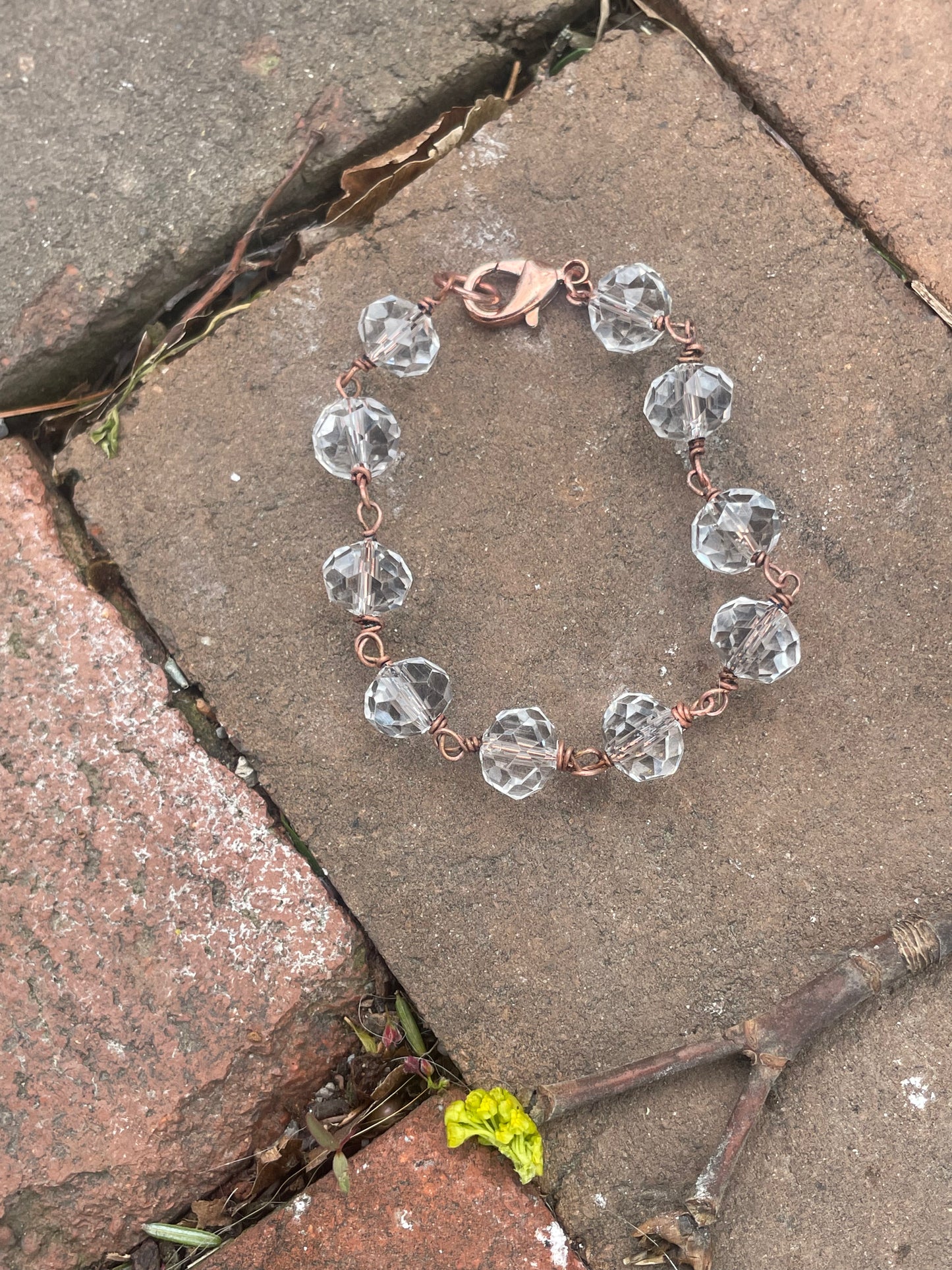 Copper Glass Beaded Bracelet