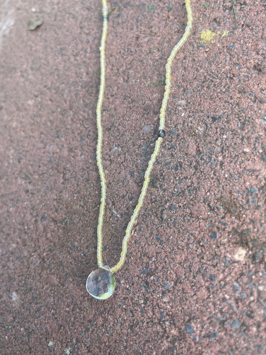 Yellow beaded Quartz necklace