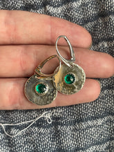 Load image into Gallery viewer, Lab emerald medallion earrings
