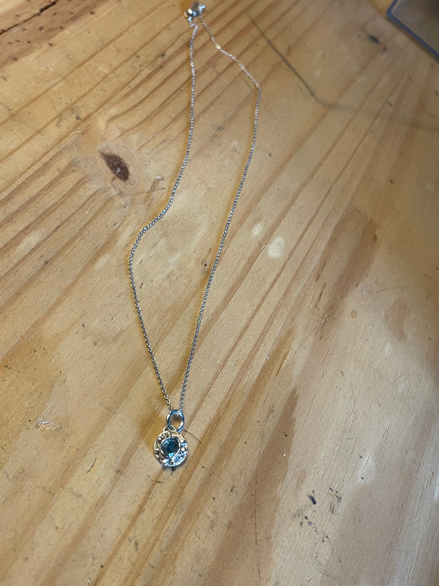 Blue tourmaline necklace