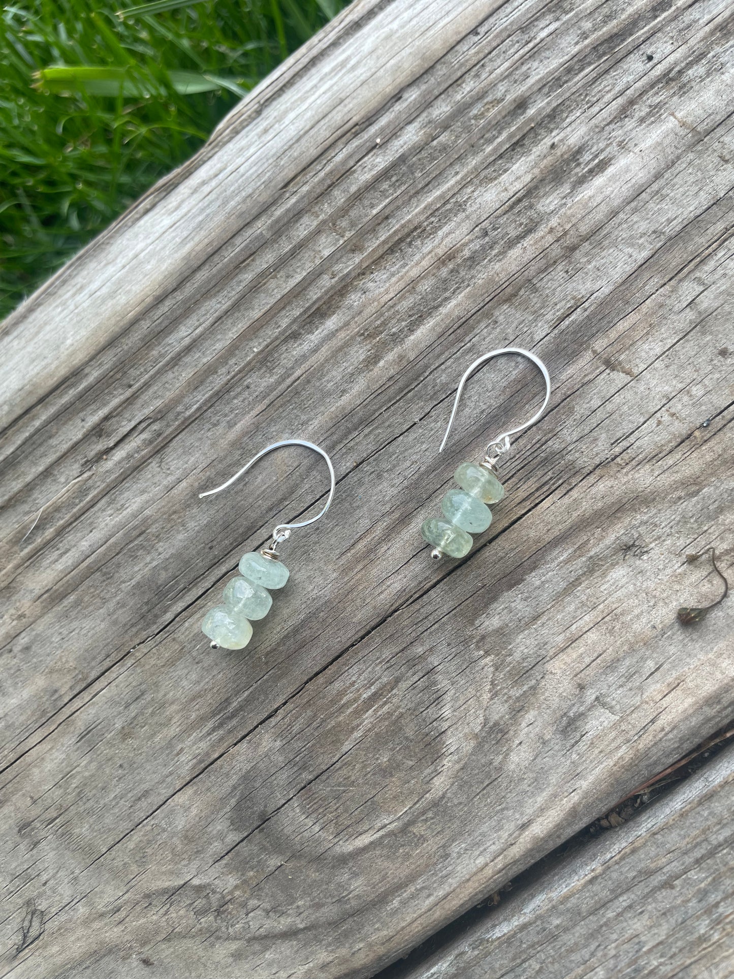 Aquamarine hook earrings