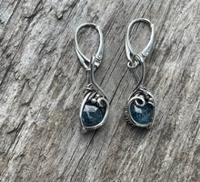 Load image into Gallery viewer, Blue kyanite wire wrapped earrings
