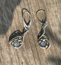 Load image into Gallery viewer, Labradorite wire wrapped earrings
