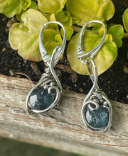 Load image into Gallery viewer, Blue kyanite wire wrapped earrings

