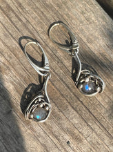 Load image into Gallery viewer, Labradorite wire wrapped earrings
