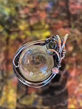 Load image into Gallery viewer, Glass Cab Wire Wrapped Pendant
