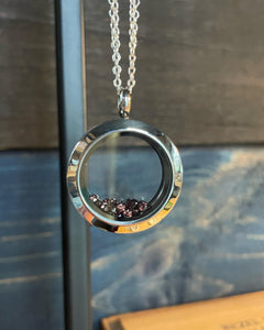 Loose gems locket necklace
