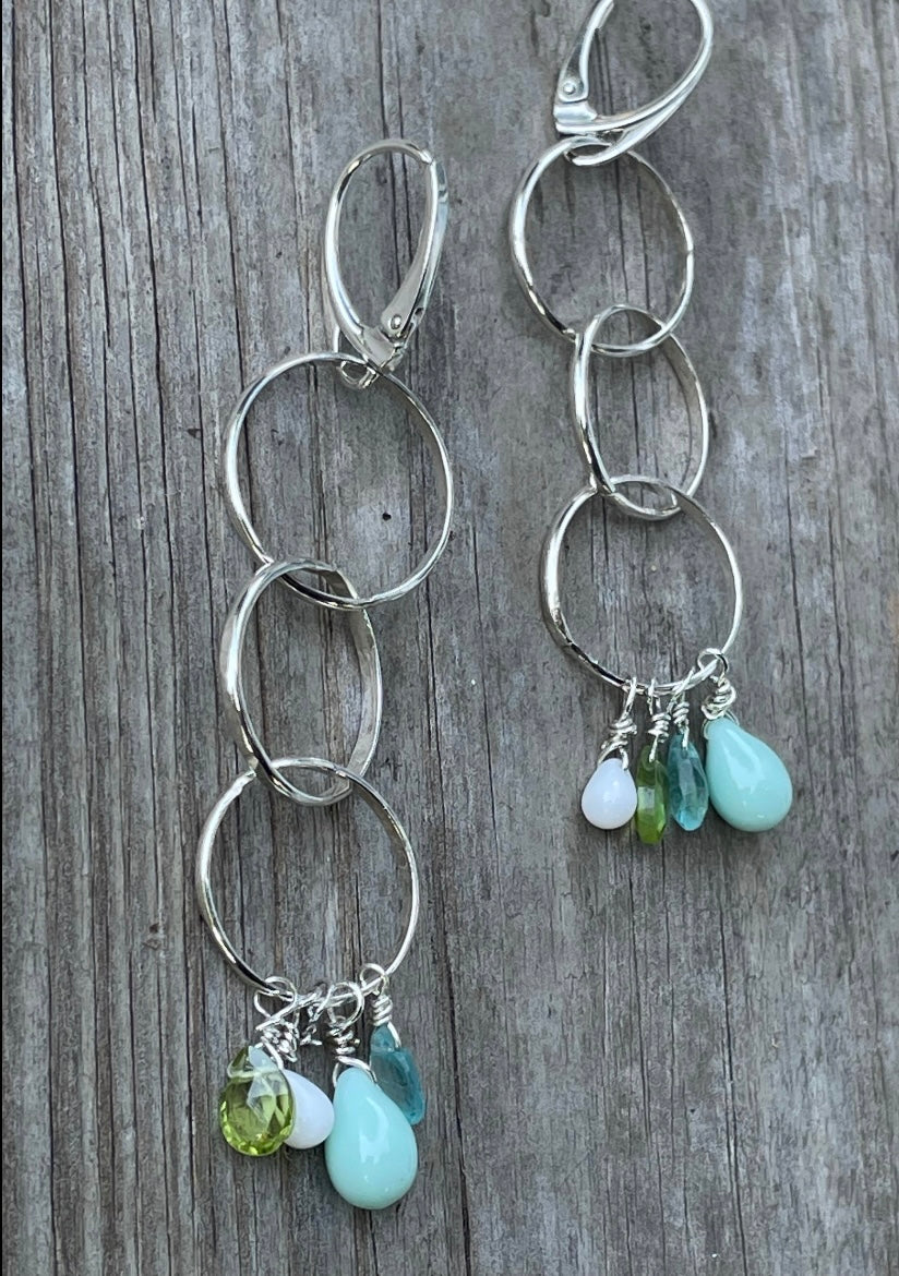 Triple circle beachy earrings