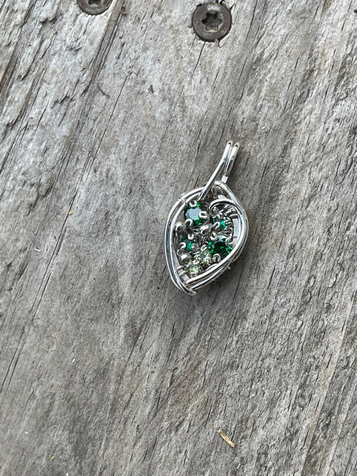 Faceted wire wrapped pendant