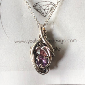 Mini double stone pendant