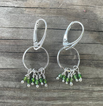 Load image into Gallery viewer, Green diopside hoop earrings
