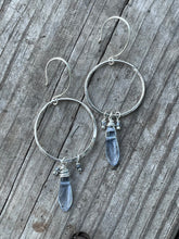 Load image into Gallery viewer, Blue glass hoops
