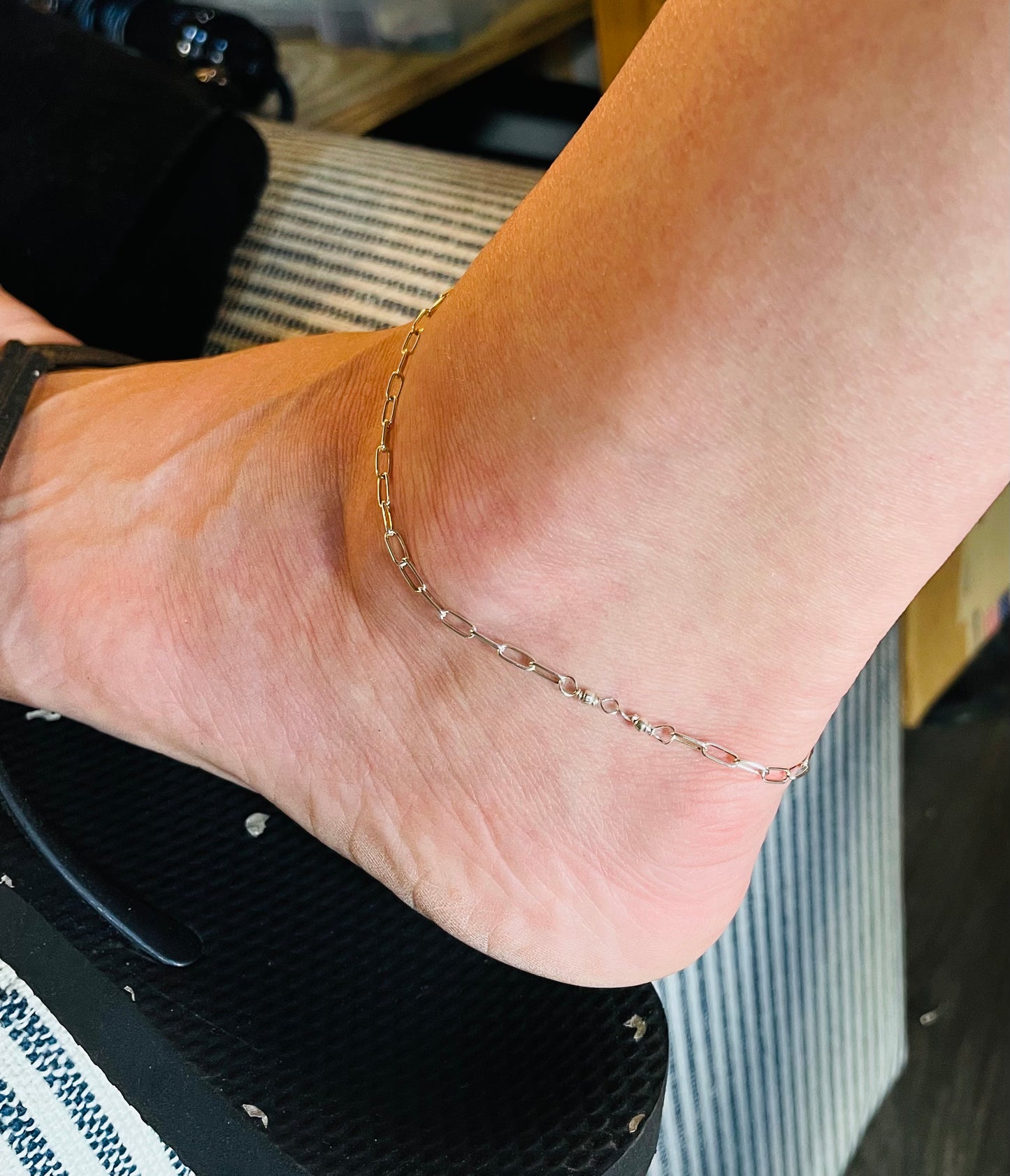 Paperclip anklet