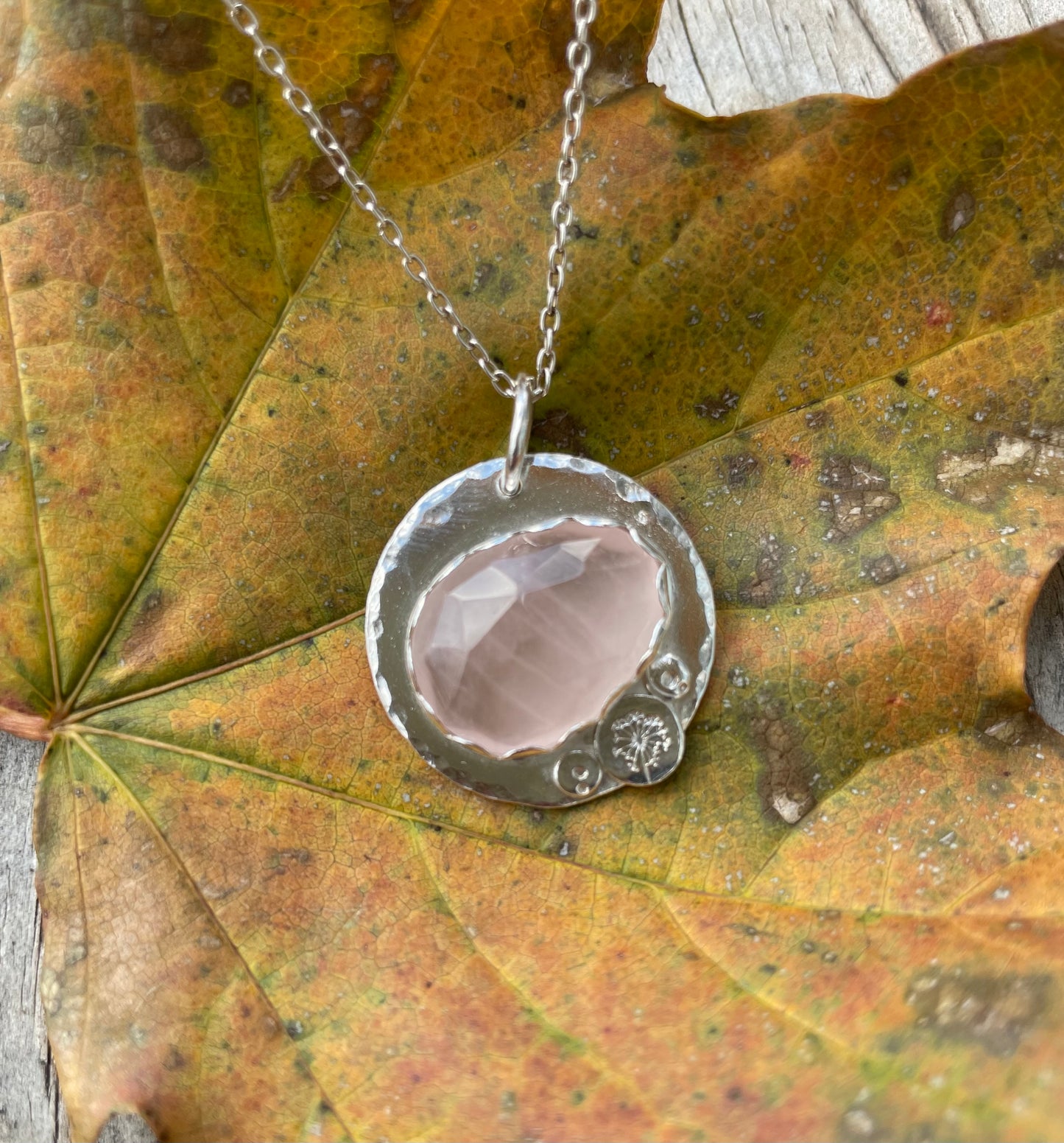 Rose Quartz Bezel Necklace