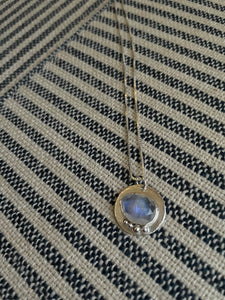 Blue flash moonstone necklace