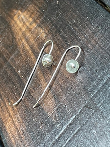 Threader silver ball earrings
