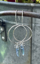 Load image into Gallery viewer, Blue glass hoops
