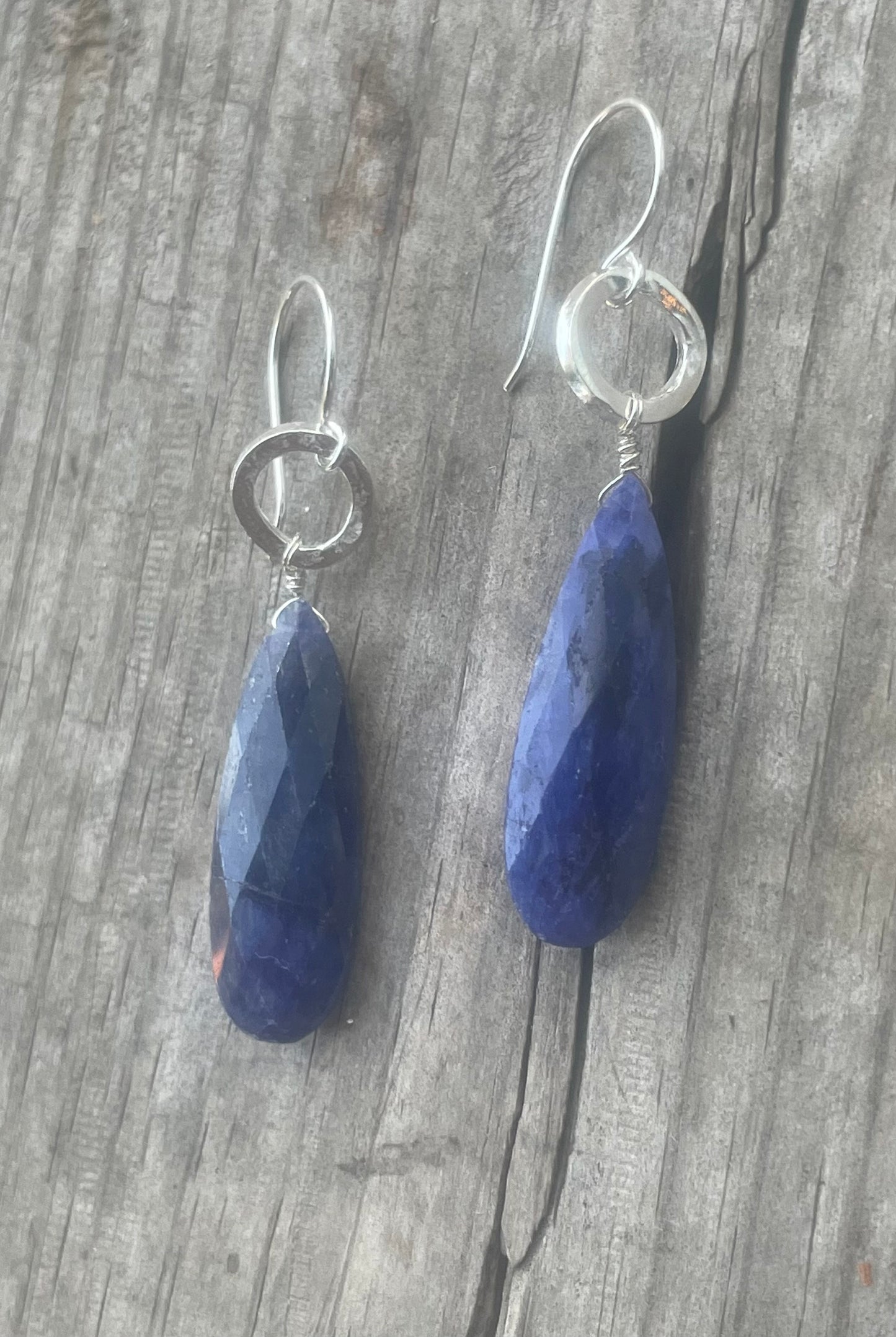 Blue Lab created sapphire earrings