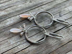 Czech glass beaded hoop earrings