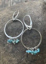 Load image into Gallery viewer, Turquoise hoop earrings
