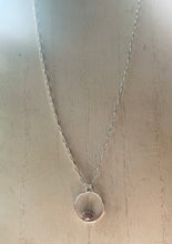 Load image into Gallery viewer, Pink tourmaline silver smithed necklace
