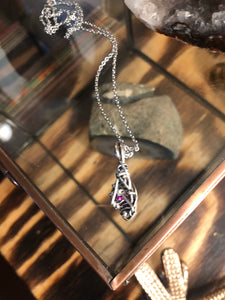 Pink Sapphire Mini Wire Pendant