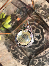 Load image into Gallery viewer, Glass Cab Wire Wrapped Pendant
