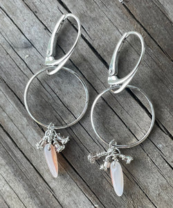 Czech glass beaded hoop earrings
