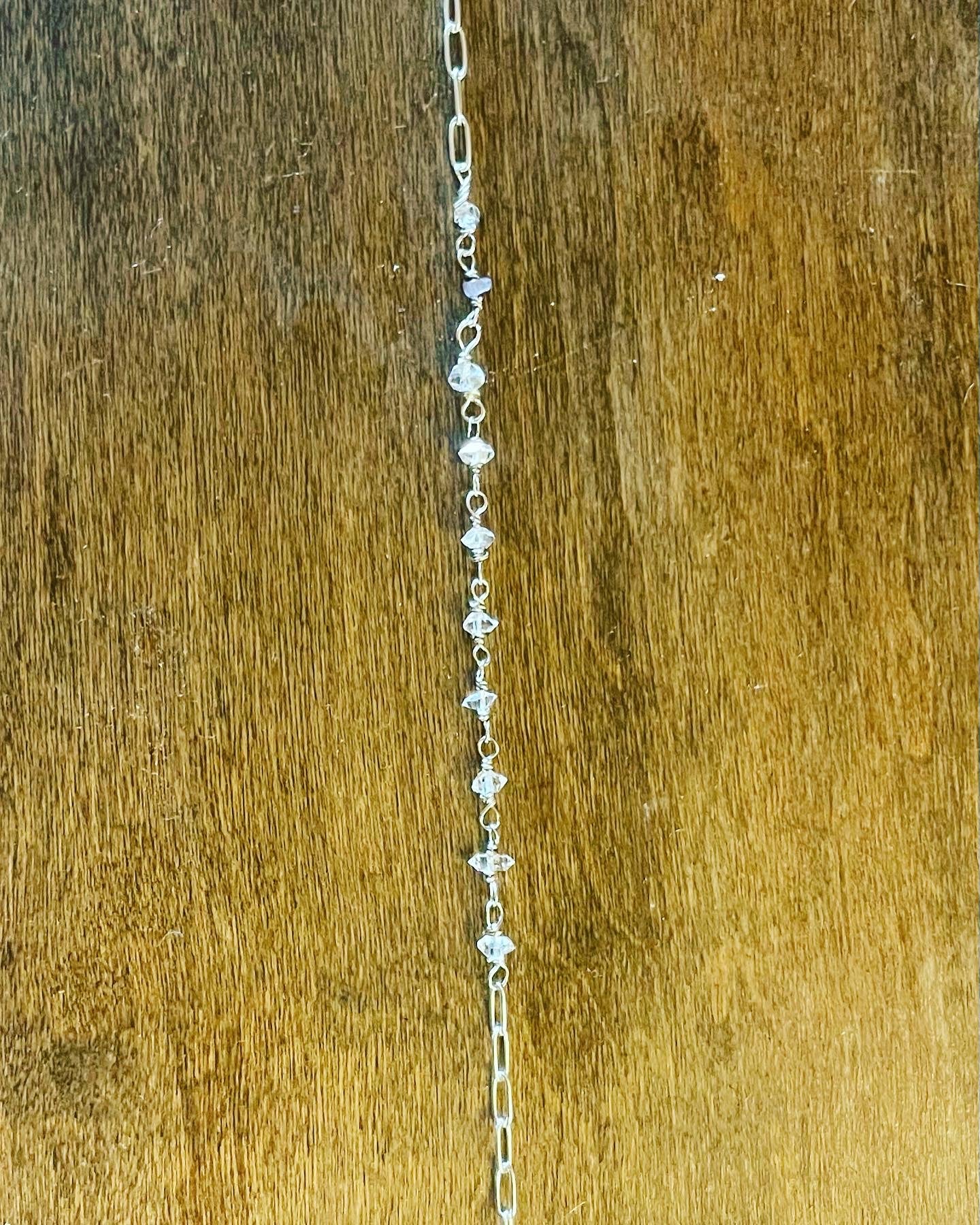 Herkimer diamond paperclip chain