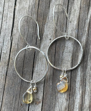 Load image into Gallery viewer, Citrine beaded hoops
