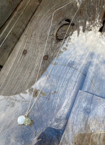 Aquamarine and coin pearl necklace