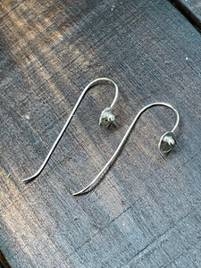 Threader silver ball earrings