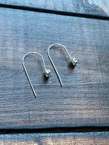 Silver ball threader earrings