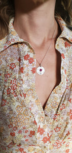 Pink sapphire medallion necklace