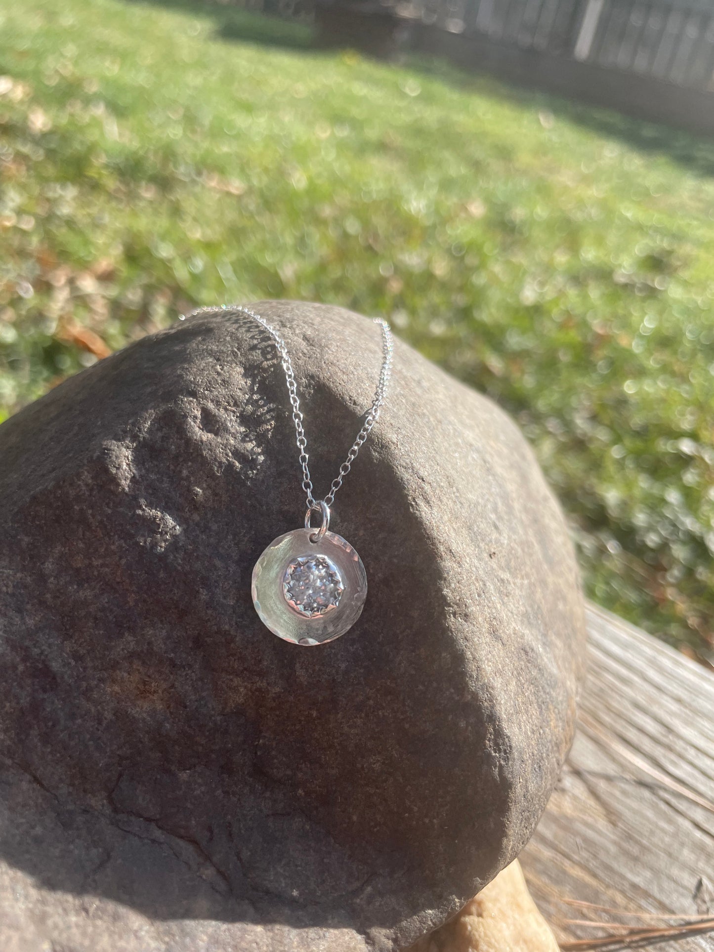 Geode medallion necklace