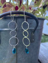 Load image into Gallery viewer, Teal together hoops
