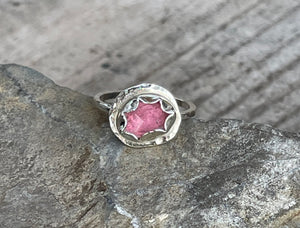 Pink tourmaline handmade ring