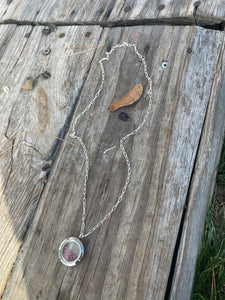 Pink gems floating locket