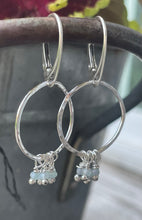 Load image into Gallery viewer, Blue haze beaded hoops
