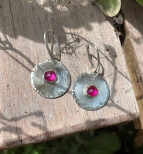 Load image into Gallery viewer, Pink sapphire medallion earrings
