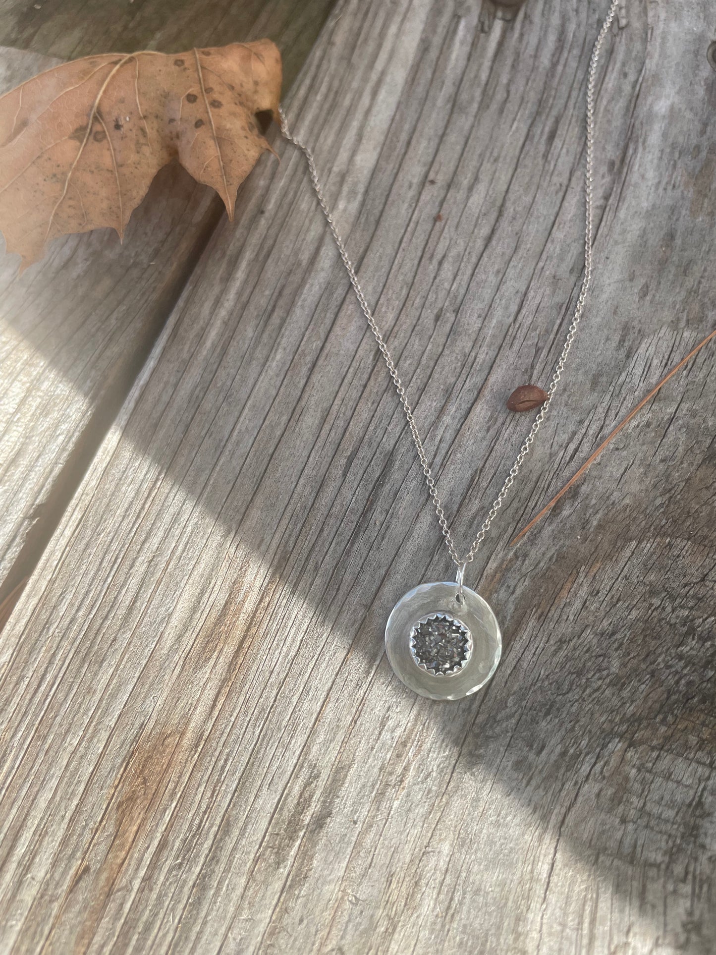 Geode medallion necklace