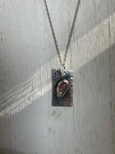 Tourmaline tag necklace