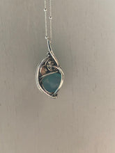 Load image into Gallery viewer, Blue chalcedony Wire Wrap Pendant
