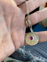 Load image into Gallery viewer, Pink sapphire medallion necklace
