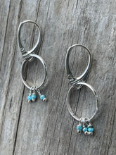 Load image into Gallery viewer, Blue beaded hoop earrings
